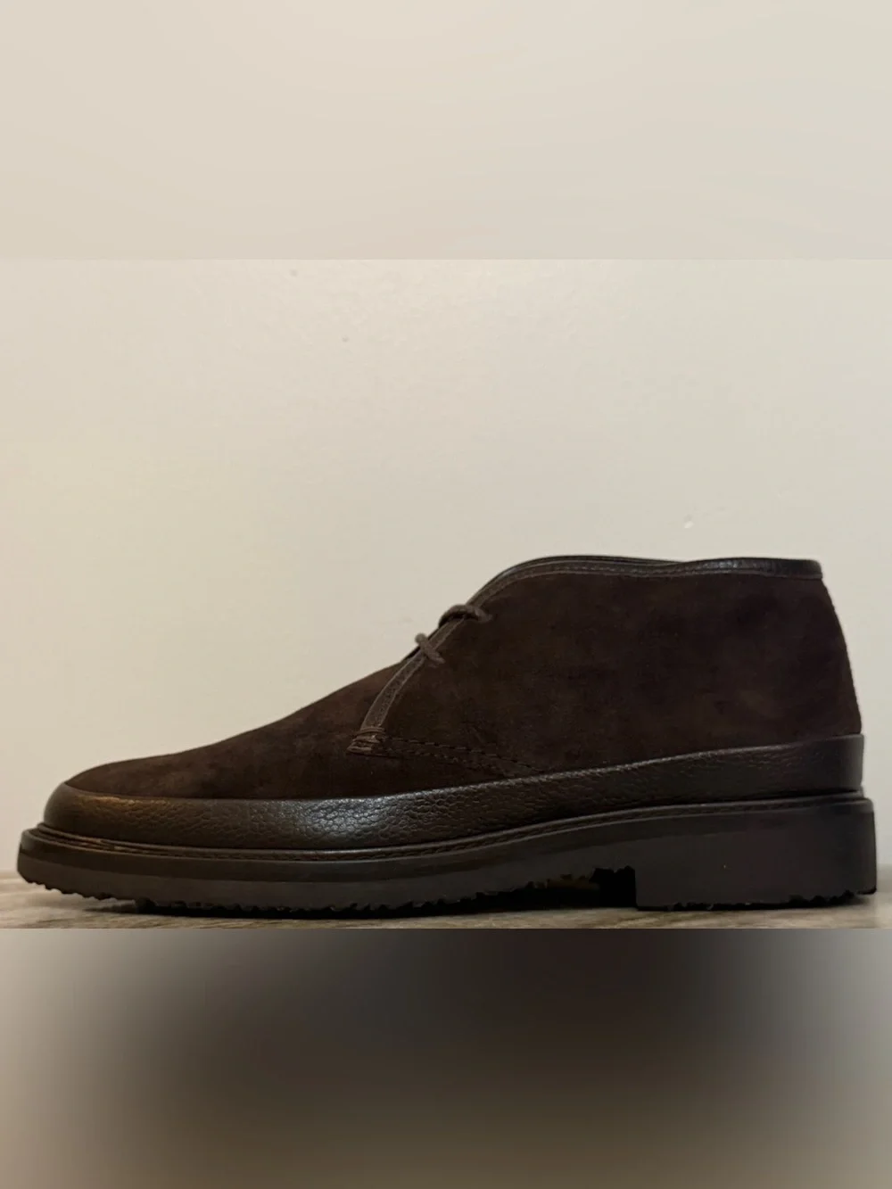 ERMENEGILDO ZEGNA BROWN SUEDE CHUKKA BOOTS US 8 DESERT BROWN LEATHER $1000